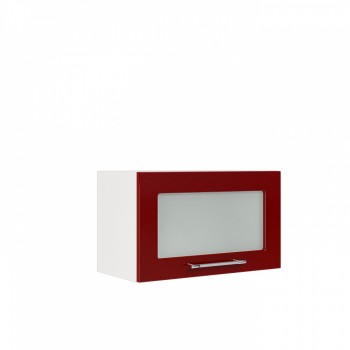 Бруклин ШВГС 600 Шкаф верхний горизонтальный со стеклом (Бетон белый/корпус Белый) в Сузуне - suzun.mebel54.com | фото