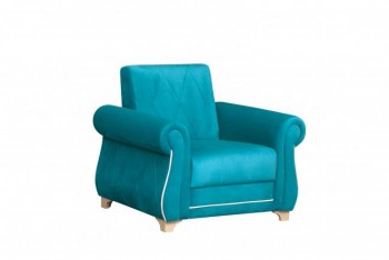 Кресло для отдыха "Порто" (велюр киви бирюза / микровельвет крем) в Сузуне - suzun.mebel54.com | фото