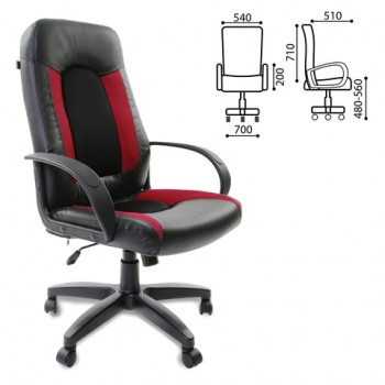 Кресло офисное BRABIX Strike EX-525 (черно-красный) в Сузуне - suzun.mebel54.com | фото
