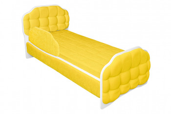 Кровать 160 Атлет 74 Жёлтый (мягкий бортик) в Сузуне - suzun.mebel54.com | фото