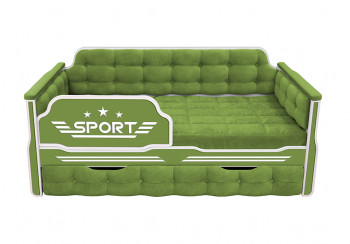 Кровать 180 серии Спорт 1 ящик 76 Зелёный (мягкие боковые накладки) в Сузуне - suzun.mebel54.com | фото