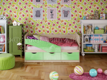 Кровать Бабочки 2,0м (Салатовый металлик) в Сузуне - suzun.mebel54.com | фото