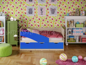 Кровать Бабочки 2,0м (Синий матовый) в Сузуне - suzun.mebel54.com | фото