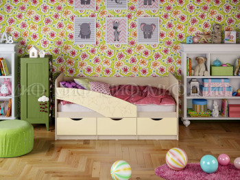 Кровать Бабочки 2,0м (Ваниль матовый) в Сузуне - suzun.mebel54.com | фото