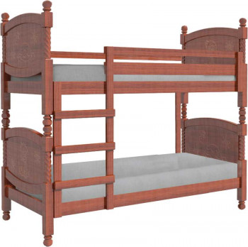Кровать двухъярусная Валерия из массива сосны 800*1890 Орех в Сузуне - suzun.mebel54.com | фото