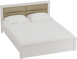Кровать Элана 1400 с основанием Бодега белая в Сузуне - suzun.mebel54.com | фото