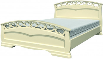 Кровать Грация-1 из массива сосны 1600*2000 Слоновая кость в Сузуне - suzun.mebel54.com | фото