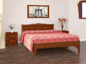 Кровать Карина-7 из массива сосны 1200*2000 Орех в Сузуне - suzun.mebel54.com | фото