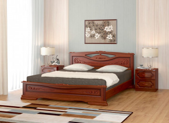 Кровать Карина-7 из массива сосны 1400*2000 Орех в Сузуне - suzun.mebel54.com | фото