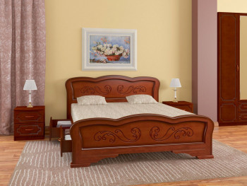 Кровать Карина-8 с ящиками из массива сосны 1600*2000 Орех в Сузуне - suzun.mebel54.com | фото