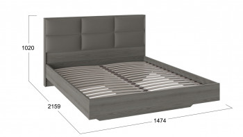 Кровать «Либерти» с мягким изголовьем и подъемным механизмом Хадсон/Ткань Грей/1400 в Сузуне - suzun.mebel54.com | фото