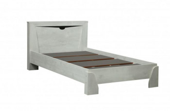 Кровать одинарная 33.07 с настилом "Лючия" (ш. 900)/(бетон пайн белый / венге / белый) в Сузуне - suzun.mebel54.com | фото