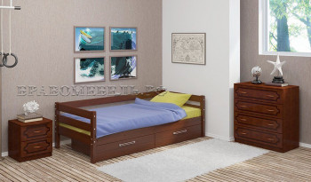 Кровать одинарная ГЛОРИЯ из массива сосны  900*2000 (Орех) в Сузуне - suzun.mebel54.com | фото