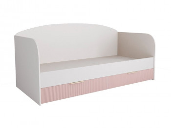 Кровать с ящиками ДКД 2000.1 Лавис (Белый софт/Роза/корпус Белый) в Сузуне - suzun.mebel54.com | фото