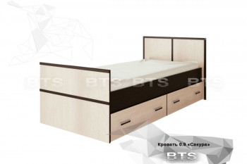 Кровать Сакура с настилом и ящиками 0,9 (Венге/Лоредо) в Сузуне - suzun.mebel54.com | фото