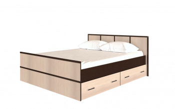 Кровать Сакура с настилом и ящиками 1,4 (Венге/Лоредо) в Сузуне - suzun.mebel54.com | фото