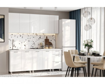 Кухонный гарнитур Модерн New 2 м (Белый глянец Бруно) в Сузуне - suzun.mebel54.com | фото