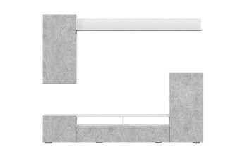 Мебель для гостиной МГС 4 (Белый/Цемент светлый) в Сузуне - suzun.mebel54.com | фото