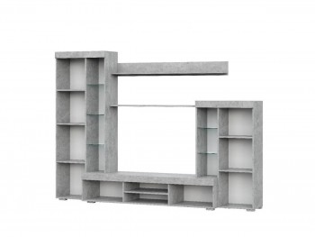 Мебель для гостиной МГС 5 Цемент светлый / Белый в Сузуне - suzun.mebel54.com | фото