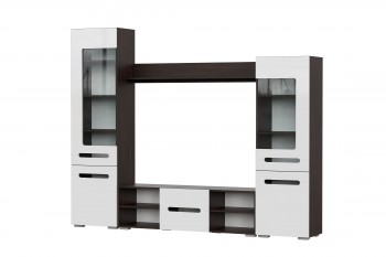 Мебель для гостиной МГС 6 (Исполнение 1/Венге/Белый глянец) в Сузуне - suzun.mebel54.com | фото