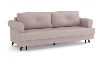 Оливер / диван - кровать 3-х местн. (еврокнижка) (велюр велутто пастельно-розовый 11 / велюр велутто в Сузуне - suzun.mebel54.com | фото