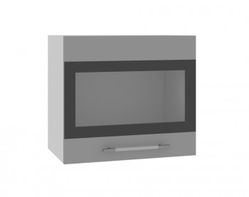 Ройс ВПГСФ 500 Шкаф верхний горизонтальный со стеклом с фотопечатью высокий (Графит софт/корпус Серый) в Сузуне - suzun.mebel54.com | фото