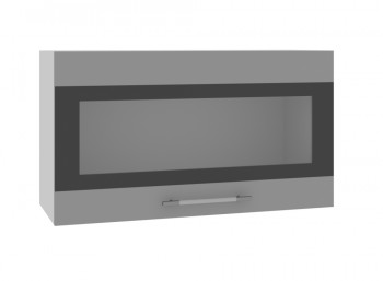Ройс ВПГСФ 800 Шкаф верхний горизонтальный со стеклом с фотопечатью высокий (Графит софт/корпус Серый) в Сузуне - suzun.mebel54.com | фото