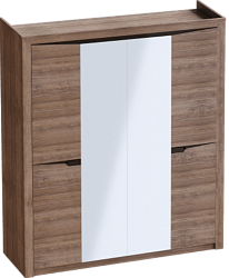 Шкаф четырехдверный Соренто с комплектом полок (3 шт)Дуб стирлинг/Кофе структурный матовый в Сузуне - suzun.mebel54.com | фото