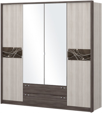 Шкаф четырехстворчатый с зеркалом Шк69.1 Николь в Сузуне - suzun.mebel54.com | фото