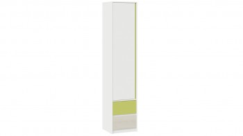 Шкаф для белья комбинированный «Сканди» Дуб Гарден/Белый/Зеленый в Сузуне - suzun.mebel54.com | фото
