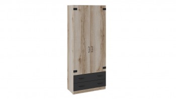 Шкаф для одежды комбинированный «Окланд» (Фон Черный/Дуб Делано) в Сузуне - suzun.mebel54.com | фото