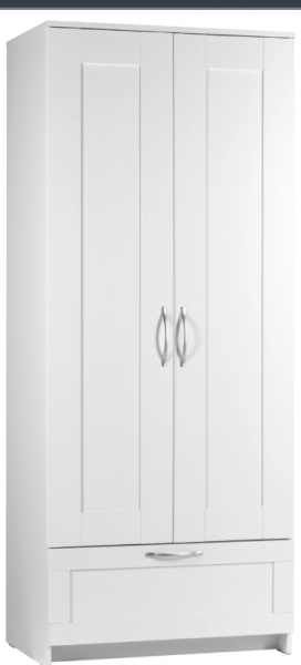 Шкаф двухдверный Сириус с 1 ящиком белый в Сузуне - suzun.mebel54.com | фото