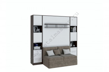 Шкаф-кровать с диваном БЕЛА с полкой ножкой в Сузуне - suzun.mebel54.com | фото