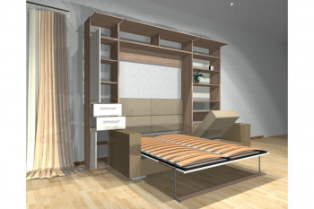 Шкаф-кровать с диваном Каролина в Сузуне - suzun.mebel54.com | фото