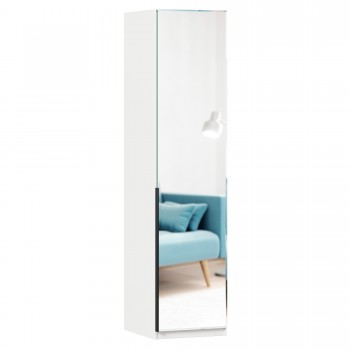Норд ЛД 677.060.000.007 Шкаф одностворчатый с зеркалом (Белый) в Сузуне - suzun.mebel54.com | фото