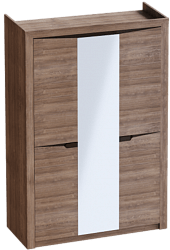 Шкаф трехдверный Соренто Дуб стирлинг/Кофе структурный матовый в Сузуне - suzun.mebel54.com | фото
