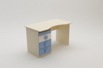 Стол (столешница с выемкой) Скай (Синий/Белый/корпус Клен) в Сузуне - suzun.mebel54.com | фото